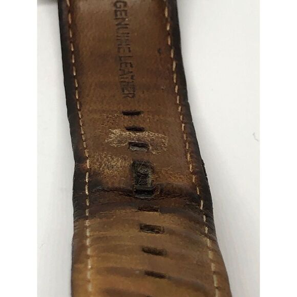 Diesel Black Genuine Leather Watch Band Use For Parts W/ Crystal 20mm J231 - Picture 6 of 7